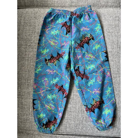 Vintage Other - Vtg 90s Batman Pants AOP Little Boys Kids Size 4 Paint Splatter 1991 DC Comics